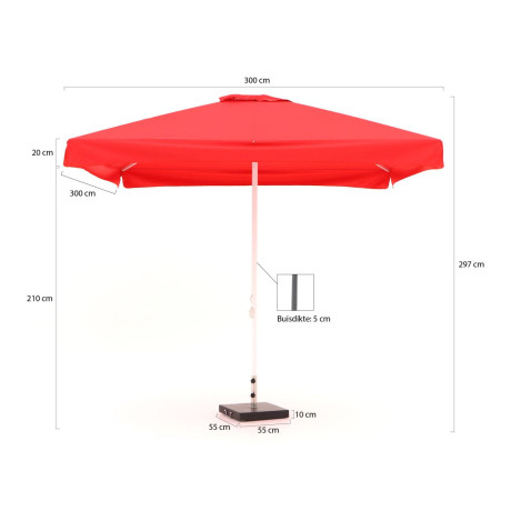 Shadowline Bonaire parasol 300x300cm - Laagste prijsgarantie! afbeelding2 - 1