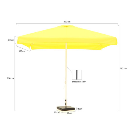 Shadowline Bonaire parasol 300x300cm - Laagste prijsgarantie! afbeelding2 - 1