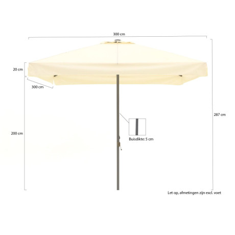 Shadowline Bonaire parasol 300x300cm - Laagste prijsgarantie! afbeelding2 - 1