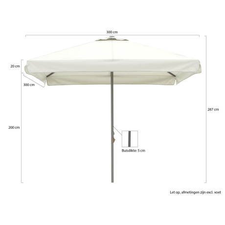 Shadowline Bonaire parasol 300x300cm - Laagste prijsgarantie! afbeelding2 - 1