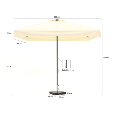 Shadowline Bonaire parasol 300x300cm - Laagste prijsgarantie! afbeelding2 - 1