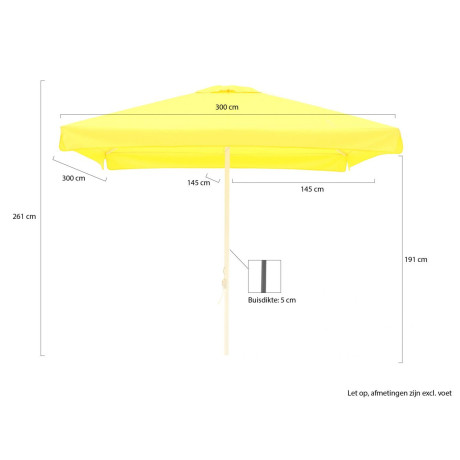 Shadowline Bonaire parasol 300x300cm - Laagste prijsgarantie! afbeelding2 - 1