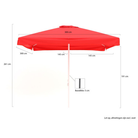 Shadowline Bonaire parasol 300x300cm - Laagste prijsgarantie! afbeelding2 - 1