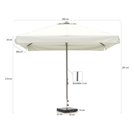 Shadowline Bonaire parasol 300x300cm - Laagste prijsgarantie! afbeelding2 - 1