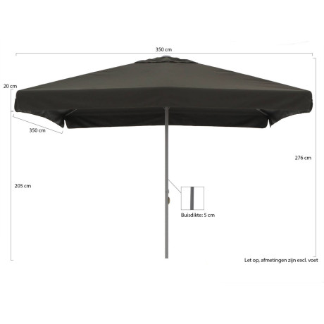 Shadowline Bonaire parasol 350x350cm - Laagste prijsgarantie! afbeelding2 - 1