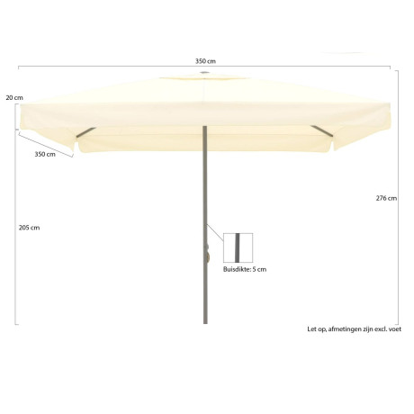 Shadowline Bonaire parasol 350x350cm - Laagste prijsgarantie! afbeelding2 - 1