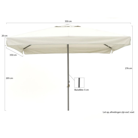 Shadowline Bonaire parasol 350x350cm - Laagste prijsgarantie! afbeelding2 - 1