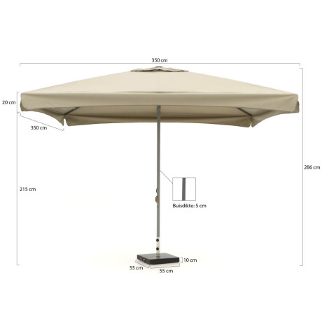 Shadowline Bonaire parasol 350x350cm - Laagste prijsgarantie! afbeelding2 - 1