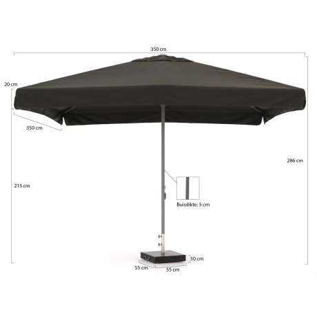 Shadowline Bonaire parasol 350x350cm - Laagste prijsgarantie! afbeelding2 - 1