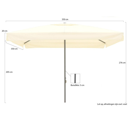 Shadowline Bonaire parasol 350x350cm - Laagste prijsgarantie! afbeelding2 - 1