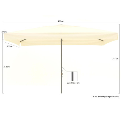 Shadowline Bonaire parasol 400x300cm - Laagste prijsgarantie! afbeelding2 - 1