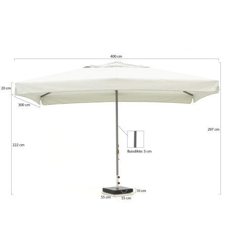 Shadowline Bonaire parasol 400x300cm - Laagste prijsgarantie! afbeelding2 - 1