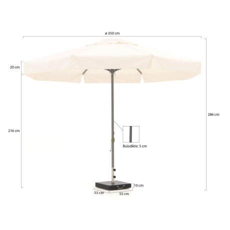 Shadowline Bonaire parasol ø 350cm - Laagste prijsgarantie! afbeelding2 - 1