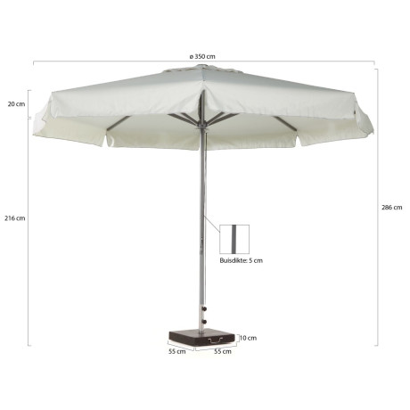 Shadowline Bonaire parasol ø 350cm - Laagste prijsgarantie! afbeelding2 - 1