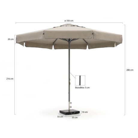 Shadowline Bonaire parasol ø 350cm - Laagste prijsgarantie! afbeelding2 - 1