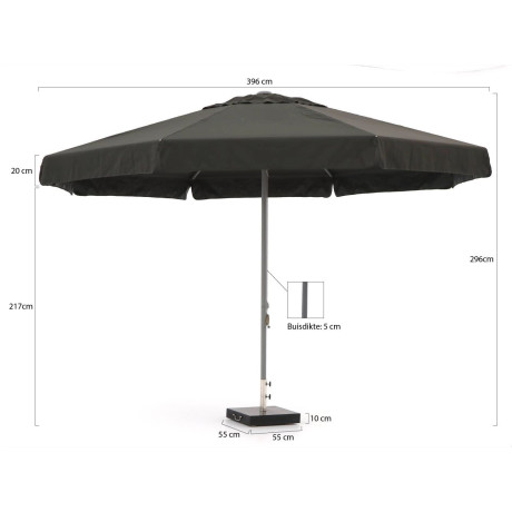 Shadowline Bonaire parasol ø 400cm - Laagste prijsgarantie! afbeelding2 - 1