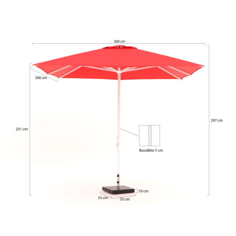 Shadowline Cuba parasol 300x300cm - Laagste prijsgarantie! afbeelding2 - 1