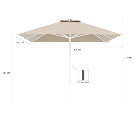 Shadowline Cuba parasol 300x300cm - Laagste prijsgarantie! afbeelding2 - 1