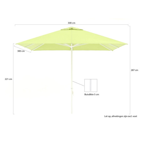 Shadowline Cuba parasol 300x300cm - Laagste prijsgarantie! afbeelding2 - 1