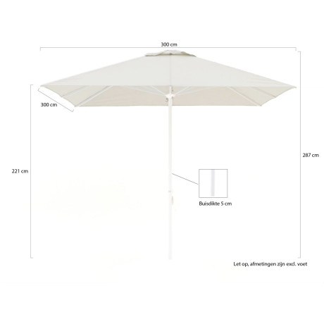 Shadowline Cuba parasol 300x300cm - Laagste prijsgarantie! afbeelding2 - 1