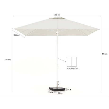 Shadowline Cuba parasol 300x300cm - Laagste prijsgarantie! afbeelding2 - 1