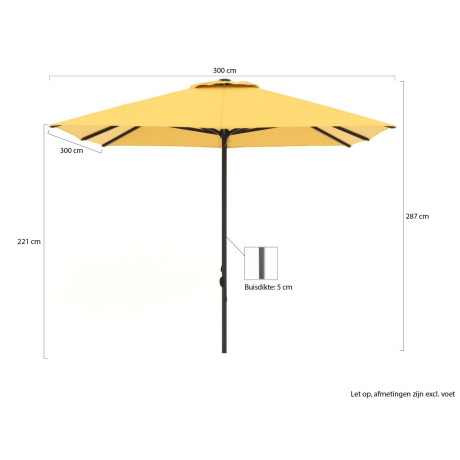 Shadowline Cuba parasol 300x300cm - Laagste prijsgarantie! afbeelding2 - 1