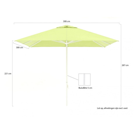 Shadowline Cuba parasol 300x300cm - Laagste prijsgarantie! afbeelding2 - 1