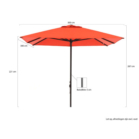 Shadowline Cuba parasol 300x300cm - Laagste prijsgarantie! afbeelding2 - 1