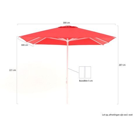 Shadowline Cuba parasol 300x300cm - Laagste prijsgarantie! afbeelding2 - 1