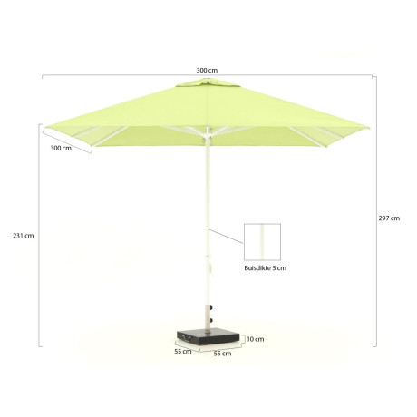 Shadowline Cuba parasol 300x300cm - Laagste prijsgarantie! afbeelding2 - 1