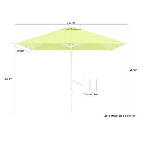 Shadowline Cuba parasol 300x300cm - Laagste prijsgarantie! afbeelding2 - 1