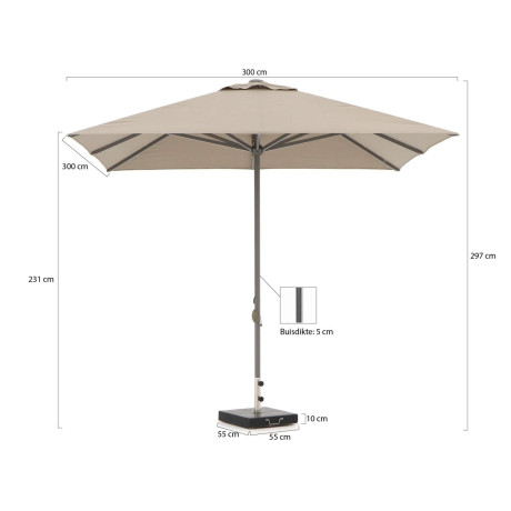 Shadowline Cuba parasol 300x300cm - Laagste prijsgarantie! afbeelding2 - 1