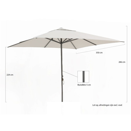 Shadowline Cuba parasol 350x350cm - Laagste prijsgarantie! afbeelding2 - 1