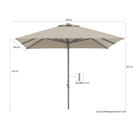 Shadowline Cuba parasol 400x300cm - Laagste prijsgarantie! afbeelding2 - 1