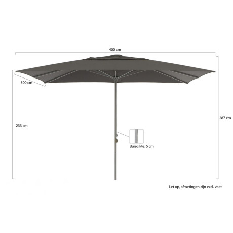 Shadowline Cuba parasol 400x300cm - Laagste prijsgarantie! afbeelding2 - 1