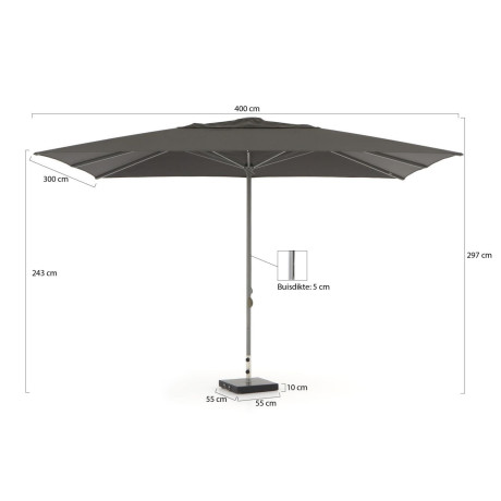 Shadowline Cuba parasol 400x300cm - Laagste prijsgarantie! afbeelding2 - 1