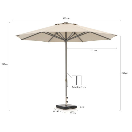 Shadowline Cuba parasol ø 350cm - Laagste prijsgarantie! afbeelding2 - 1