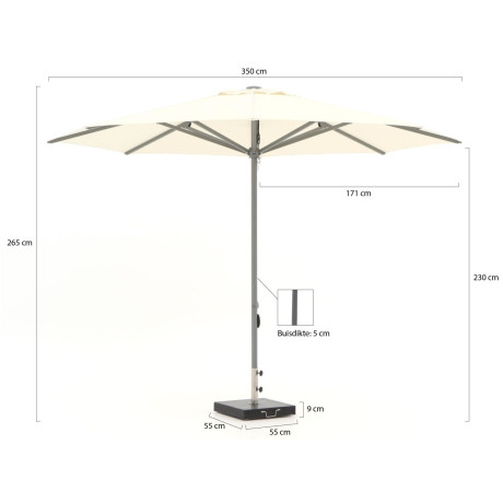 Shadowline Cuba parasol ø 350cm - Laagste prijsgarantie! afbeelding2 - 1