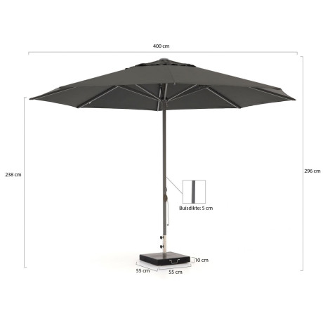 Shadowline Cuba parasol ø 400cm - Laagste prijsgarantie! afbeelding2 - 1