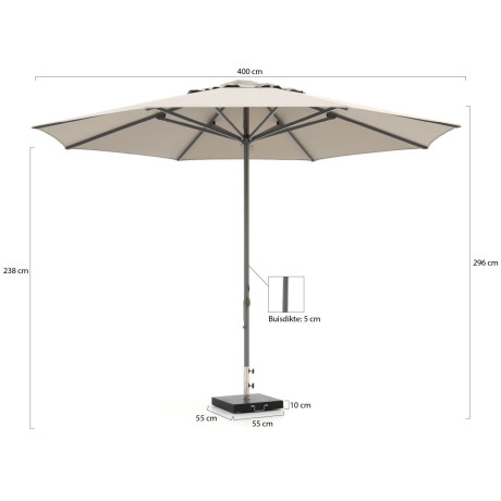 Shadowline Cuba parasol ø 400cm - Laagste prijsgarantie! afbeelding2 - 1