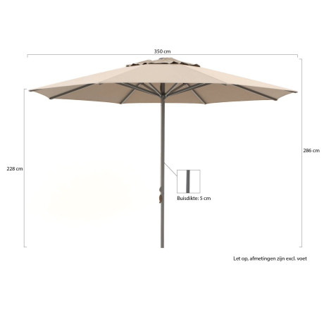 Shadowline Cuba parasol ø 400cm - Laagste prijsgarantie! afbeelding2 - 1