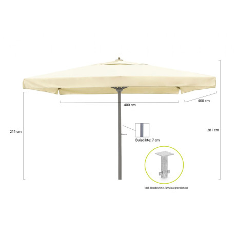 Shadowline Jamaica parasol 400x400cm - Laagste prijsgarantie! afbeelding2 - 1
