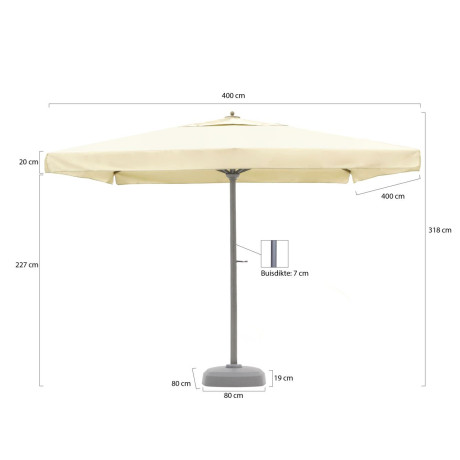 Shadowline Jamaica parasol 400x400cm - Laagste prijsgarantie! afbeelding2 - 1