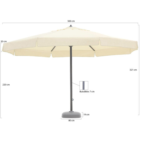 Shadowline Jamaica parasol ø 500cm - Laagste prijsgarantie! afbeelding2 - 1