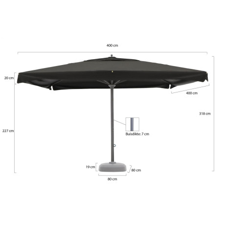 Shadowline Java parasol 400x400cm - Laagste prijsgarantie! afbeelding2 - 1