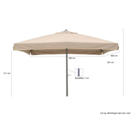 Shadowline Java parasol 400x400cm - Laagste prijsgarantie! afbeelding2 - 1