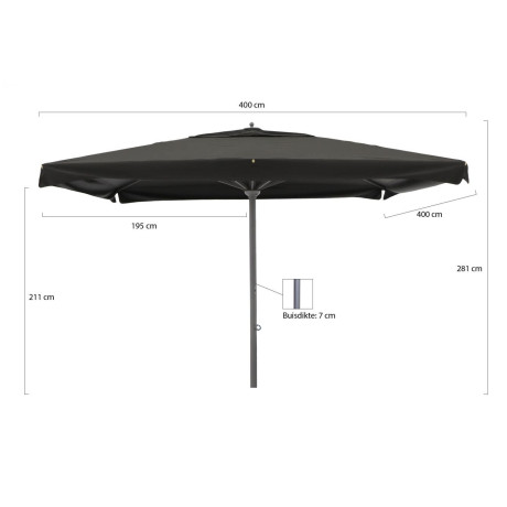 Shadowline Java parasol 400x400cm - Laagste prijsgarantie! afbeelding2 - 1