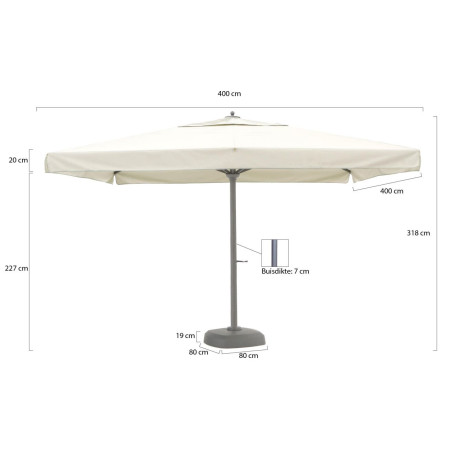 Shadowline Java parasol 400x400cm - Laagste prijsgarantie! afbeelding2 - 1