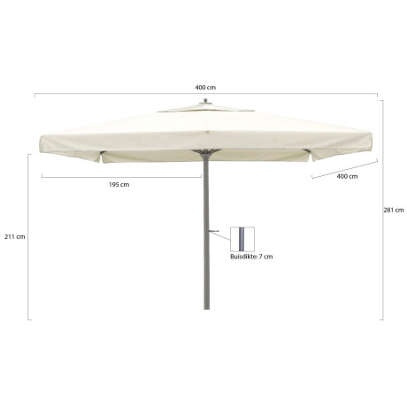 Shadowline Java parasol 400x400cm - Laagste prijsgarantie! afbeelding2 - 1