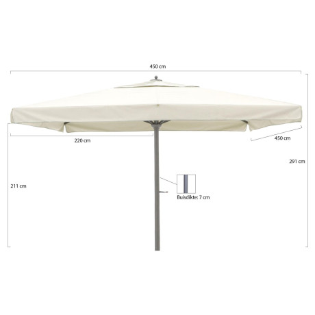 Shadowline Java parasol 450x450cm - Laagste prijsgarantie! afbeelding2 - 1